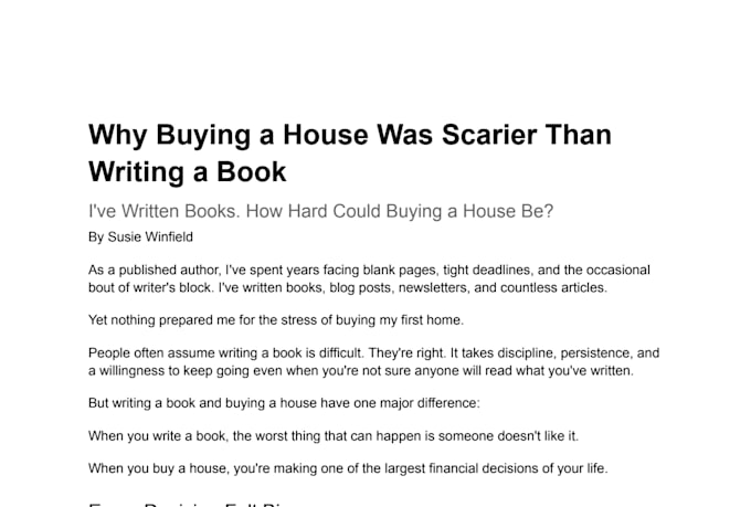 write real estate market update blog posts